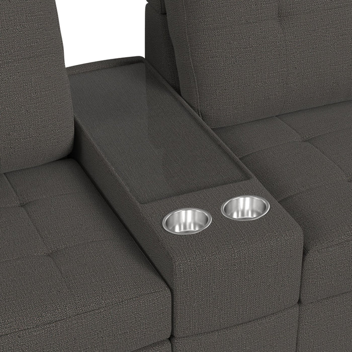 Options One 9PC Living Room Set in Palmer Plus Ash - In Home Furniture (San Antonio, TX)