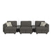 Options One 8PC Living Room Set in Palmer Plus Ash with Media Console - In Home Furniture (San Antonio, TX)