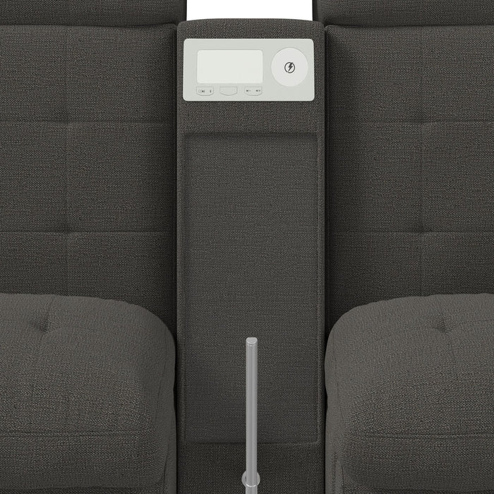 Options One 8PC Living Room Set in Palmer Plus Ash with Media Console - In Home Furniture (San Antonio, TX)