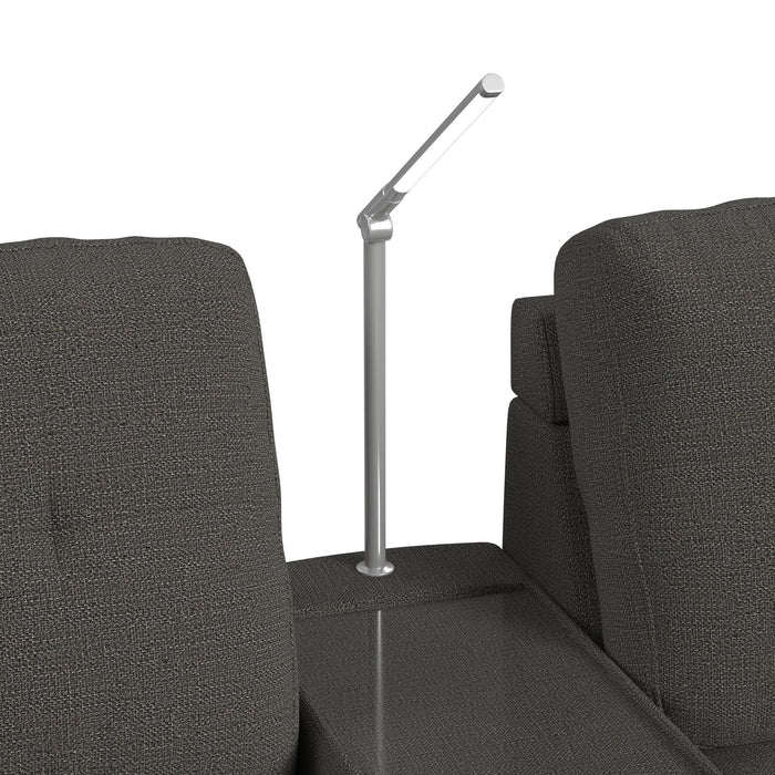 Options One 8PC Living Room Set in Palmer Plus Ash with Media Console - In Home Furniture (San Antonio, TX)