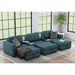 Options One 8PC Living Room Set in Palmer Plus Teal with Media Console - In Home Furniture (San Antonio, TX)