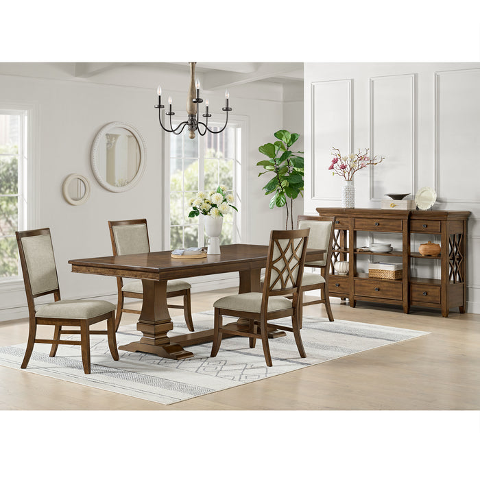 Phillipe Dining Table with with 18" Leaf in Cherry - In Home Furniture (San Antonio, TX)