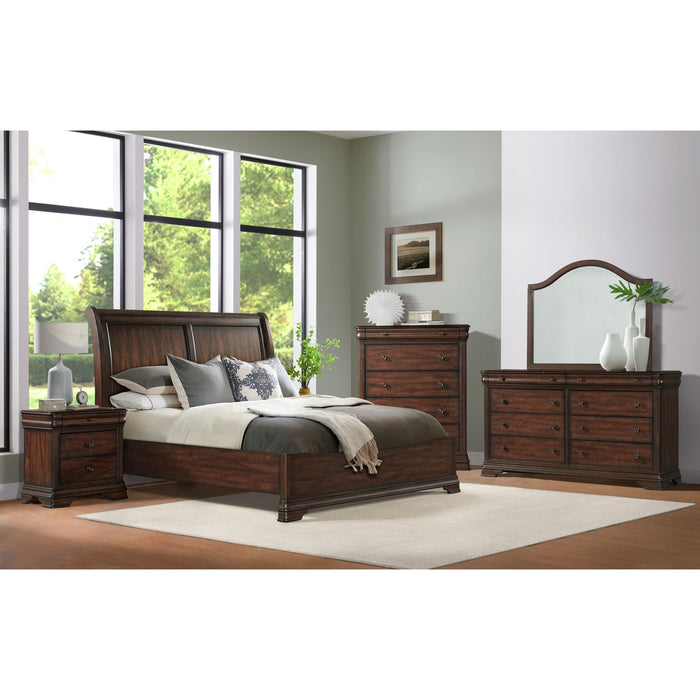 Phillipe 3-Drawer Nightstand With USB in Cherry