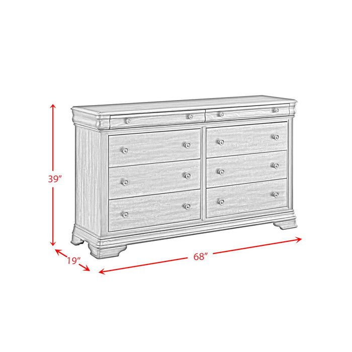 Phillipe 8-Drawer Dresser in Cherry - In Home Furniture (San Antonio, TX)