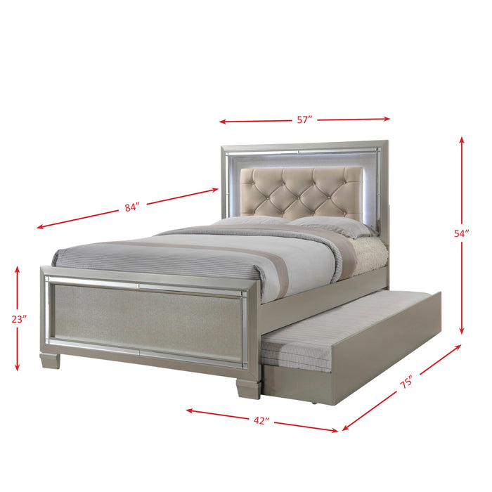 PLATINUM YOUTH PLATFORM W/ TRUNDLE BEDROOM SET - In Home Furniture (San Antonio, TX)