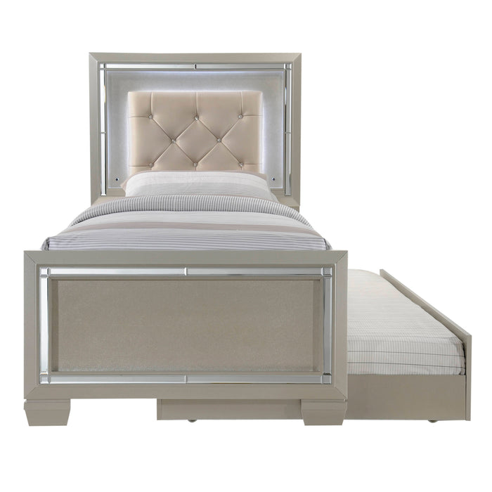 Platinum Youth Twin Platform Bed w/ Trundle - In Home Furniture (San Antonio, TX)