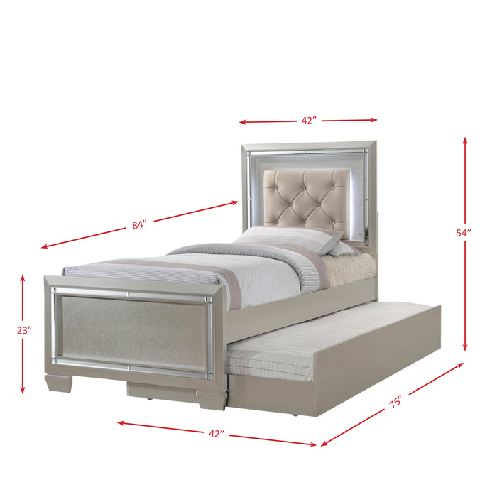 Platinum Youth Twin Platform Bed w/ Trundle - In Home Furniture (San Antonio, TX)