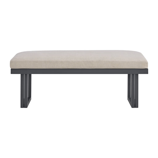 Playa Dining Bench - Dark Grey and Olefin Beige - In Home Furniture (San Antonio, TX)