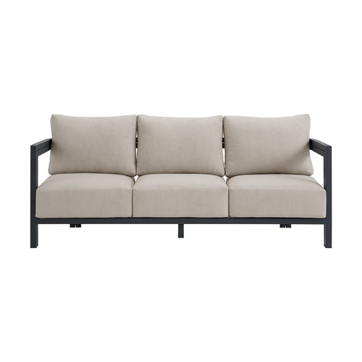 Playa Sofa - Dark Grey and Olefin Beige with 2 Pillows - In Home Furniture (San Antonio, TX)