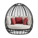 Playa Twin Egg Chair - Dark Grey and Olefin Beige with 3 Pillows - In Home Furniture (San Antonio, TX)