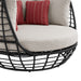 Playa Twin Egg Chair - Dark Grey and Olefin Beige with 3 Pillows - In Home Furniture (San Antonio, TX)