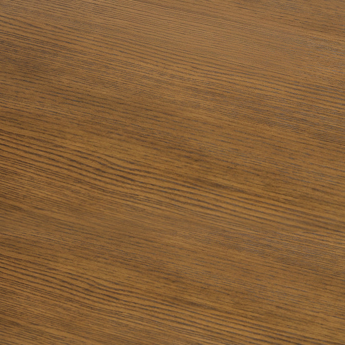 Portico Half Pedestal Desk with Power/USB in Brown Oak - In Home Furniture (San Antonio, TX)