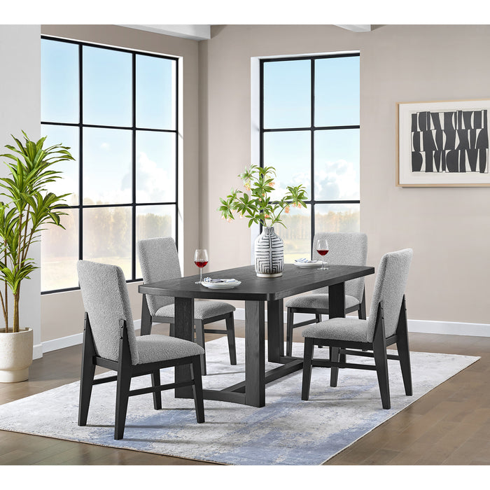 Portland Standard Height Dining Set in Black-Rectangular Table and Four Chairs - In Home Furniture (San Antonio, TX)