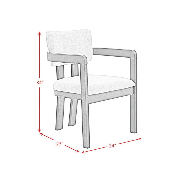 Portland Arm Chair with Snow White Fabric in Black (2 Per Carton) - In Home Furniture (San Antonio, TX)