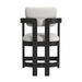 Portland Arm Counter Stool with White Fabric in Black (2 Per Carton) - In Home Furniture (San Antonio, TX)