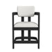 Portland Arm Counter Stool with White Fabric in Black (2 Per Carton) - In Home Furniture (San Antonio, TX)