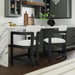 Portland Arm Counter Stool with White Fabric in Black (2 Per Carton) - In Home Furniture (San Antonio, TX)