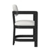Portland Arm Counter Stool with White Fabric in Black (2 Per Carton) - In Home Furniture (San Antonio, TX)