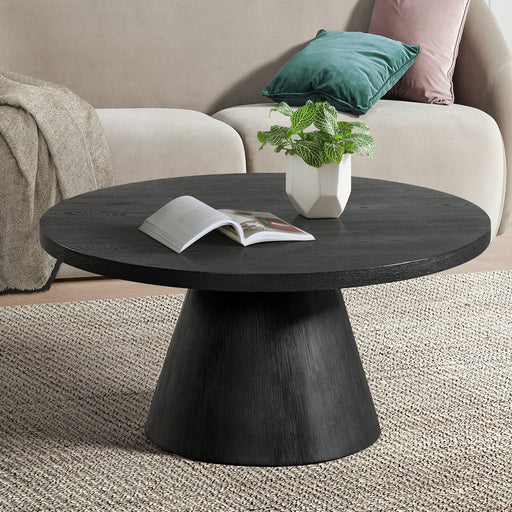 Portland Round Coffee Table in Black - In Home Furniture (San Antonio, TX)