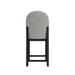 Portland Round Back Barstool with Grey Fabric in Black (2 Per Carton) - In Home Furniture (San Antonio, TX)