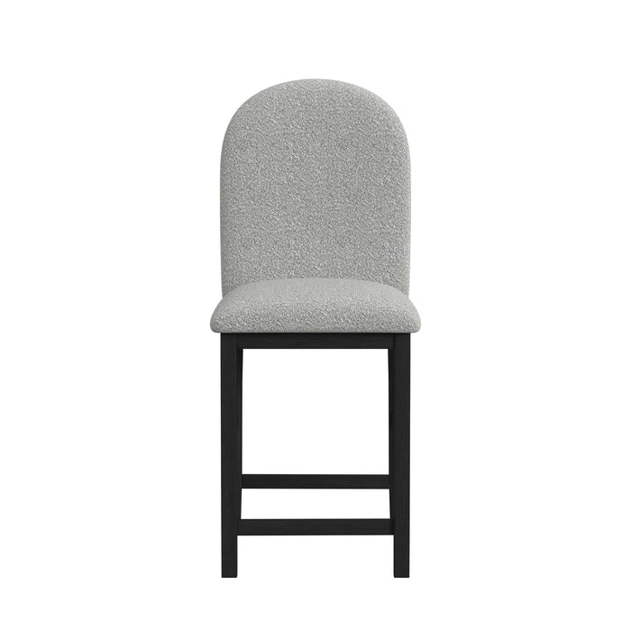 Portland Round Back Barstool with Grey Fabric in Black (2 Per Carton) - In Home Furniture (San Antonio, TX)