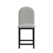 Portland Round Back Barstool with Grey Fabric in Black (2 Per Carton) - In Home Furniture (San Antonio, TX)