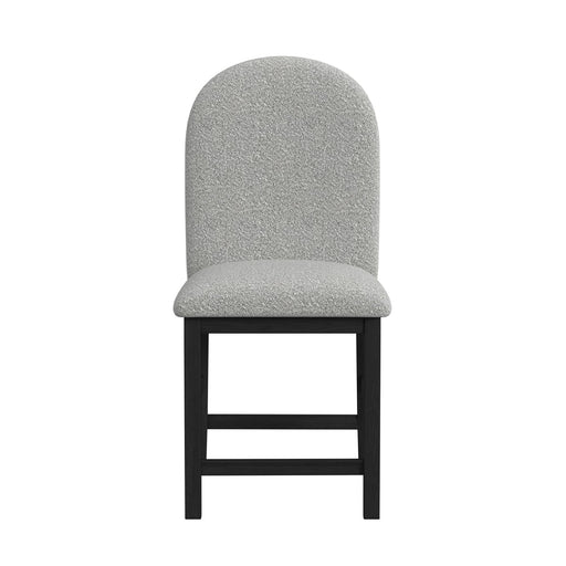 Portland Round Back Counter Stool with Grey Fabric in Black (2 Per Carton) - In Home Furniture (San Antonio, TX)