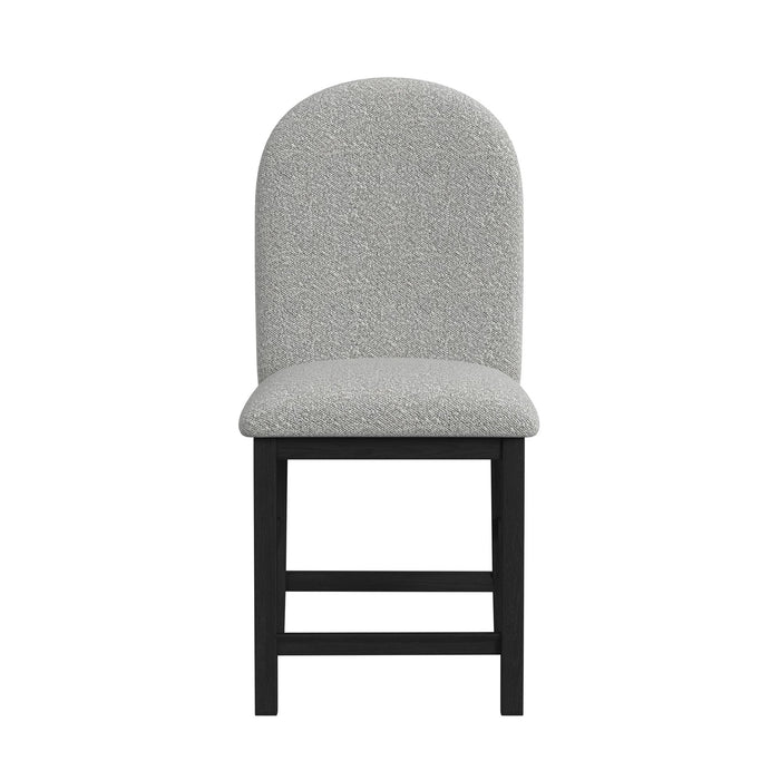 Portland Round Back Counter Stool with Grey Fabric in Black (2 Per Carton) - In Home Furniture (San Antonio, TX)