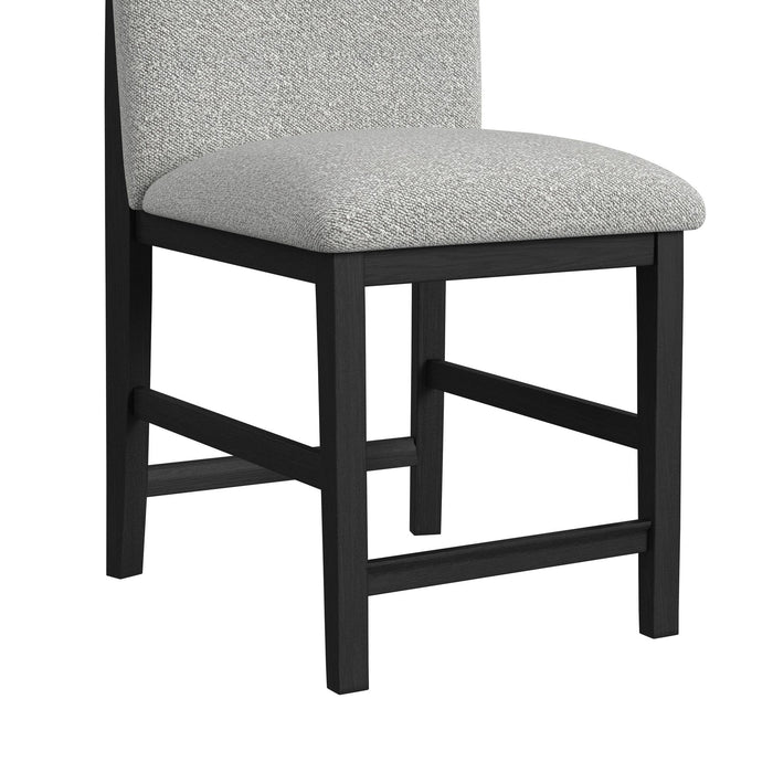 Portland Square Back Counter Stool with Grey Fabric in Black (2 Per Carton) - In Home Furniture (San Antonio, TX)