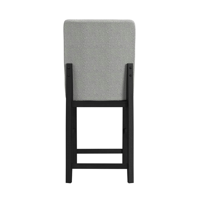 Portland Square Back Barstool with Grey Fabric in Black (2 Per Carton) - In Home Furniture (San Antonio, TX)
