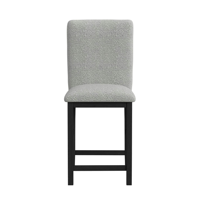 Portland Square Back Barstool with Grey Fabric in Black (2 Per Carton) - In Home Furniture (San Antonio, TX)