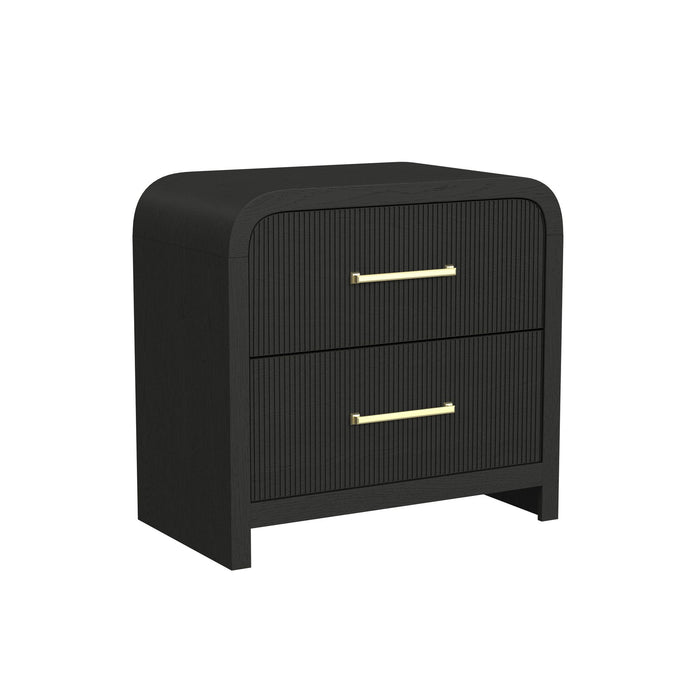 Ridgemont Storage Bedroom Set in Black with Grain - In Home Furniture (San Antonio, TX)