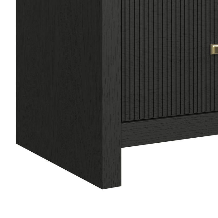Ridgemont Storage Bedroom Set in Black with Grain - In Home Furniture (San Antonio, TX)