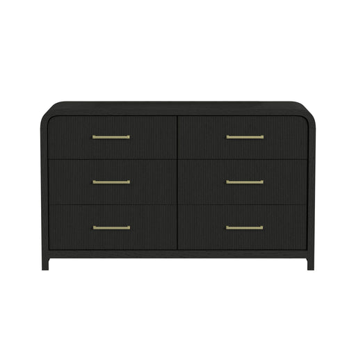 Ridgemont 6-Drawer Dresser in Black with Grain - In Home Furniture (San Antonio, TX)