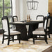 Ridgemont Standard Height Dining Set in Black with Grain-Table and Four Grey Fabric Chairs - In Home Furniture (San Antonio, TX)