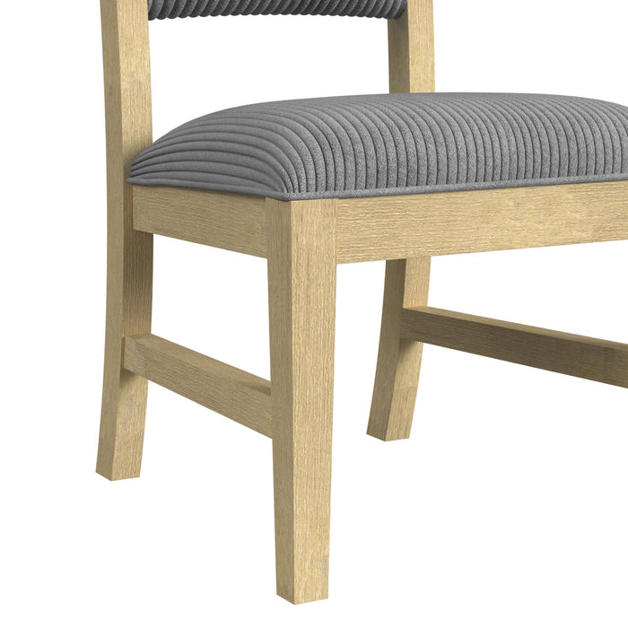 Ridgemont Dining Side Chair with Grey Fabric in Natural (2 Per Carton) - In Home Furniture (San Antonio, TX)