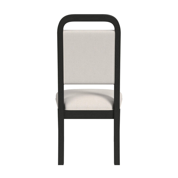 Ridgemont Dining Side Chair with White Fabric in Black with Grain (2 Per Carton) - In Home Furniture (San Antonio, TX)