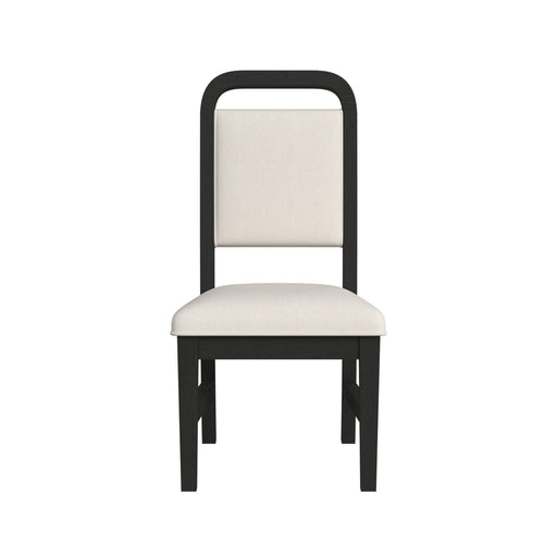 Ridgemont Dining Side Chair with White Fabric in Black with Grain (2 Per Carton) - In Home Furniture (San Antonio, TX)