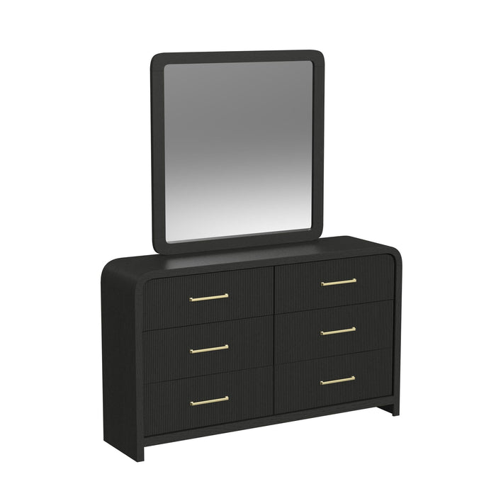 Ridgemont Storage Bedroom Set in Black with Grain - In Home Furniture (San Antonio, TX)