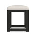 Ridgemont Dressing Stool with White Fabric in Black with Grain - In Home Furniture (San Antonio, TX)