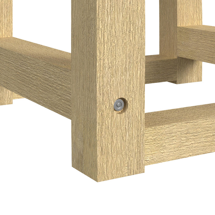 Ridgemont Dressing Stool with White Fabric in Natural - In Home Furniture (San Antonio, TX)