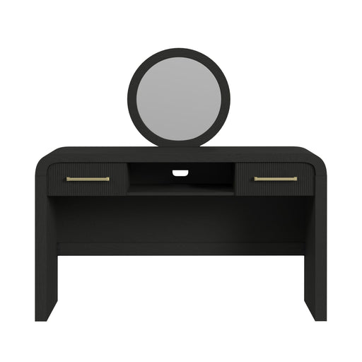 Ridgemont Dressing Table and Mirror in Black with Grain - In Home Furniture (San Antonio, TX)