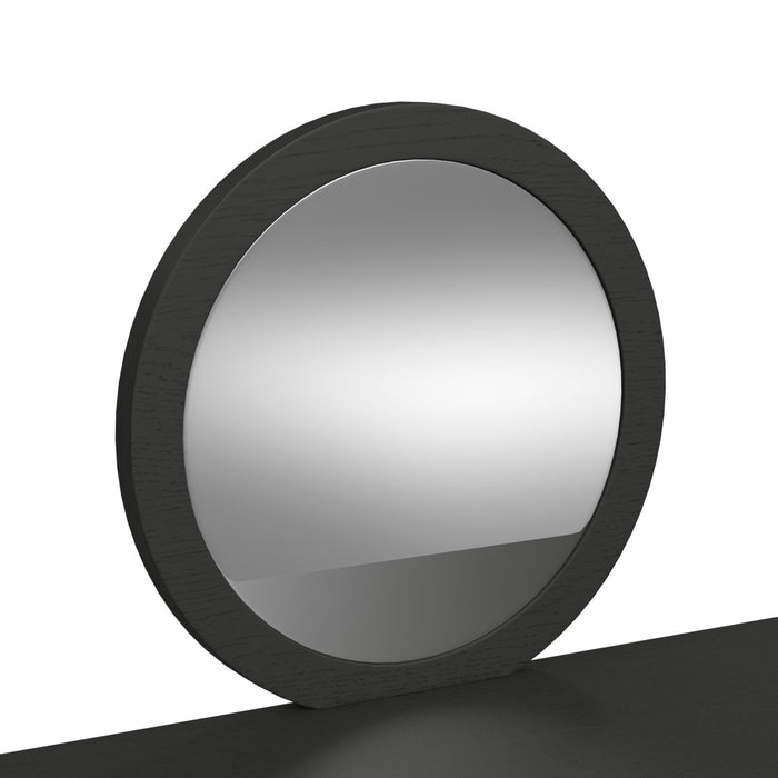 Ridgemont Dressing Table and Mirror in Black with Grain - In Home Furniture (San Antonio, TX)