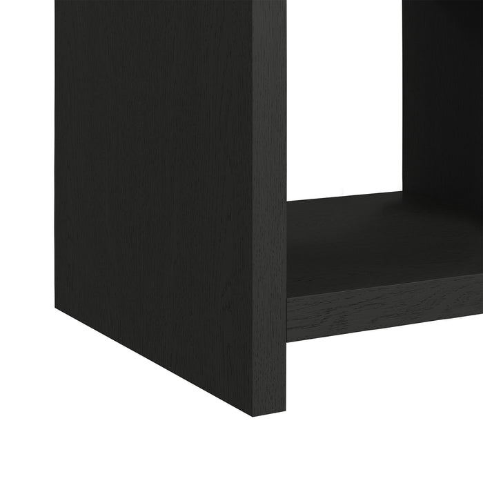 Ridgemont End Table with USB in Black with Grain - In Home Furniture (San Antonio, TX)
