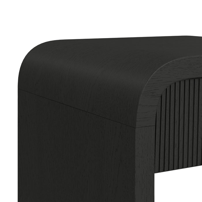 Ridgemont End Table with USB in Black with Grain - In Home Furniture (San Antonio, TX)