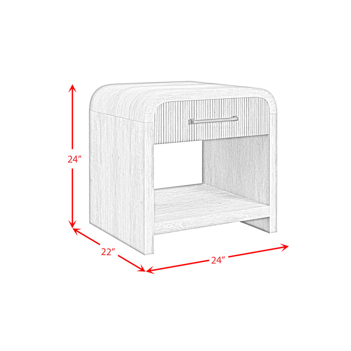 Ridgemont End Table with USB in Black with Grain - In Home Furniture (San Antonio, TX)