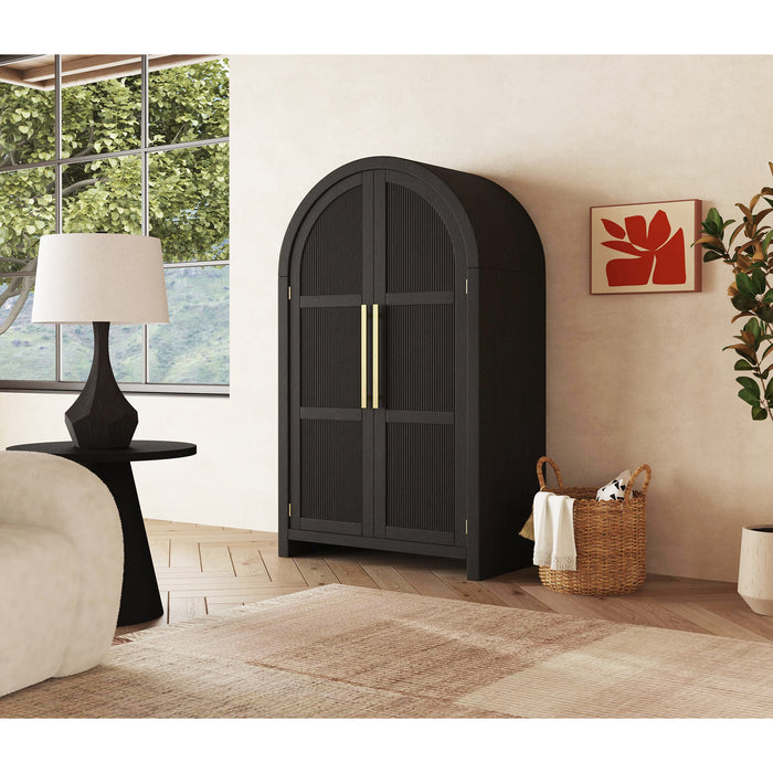 Ridgemont Large Bookcase in Black with Grain - In Home Furniture (San Antonio, TX)