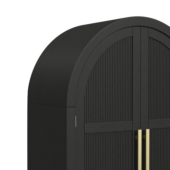 Ridgemont Large Bookcase in Black with Grain - In Home Furniture (San Antonio, TX)