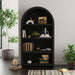 Ridgemont Open Bookcase in Black with Grain - In Home Furniture (San Antonio, TX)