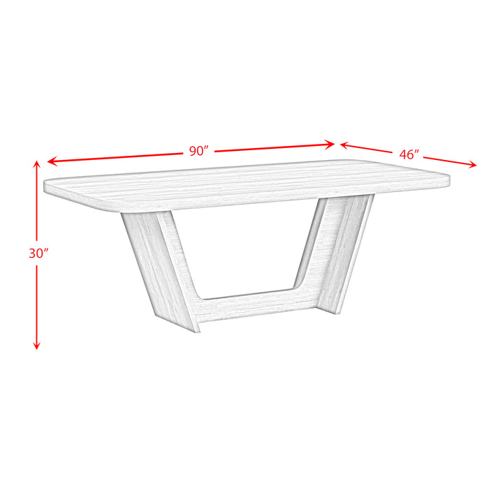 Ridgemont Standard Height Dining Set in Black with Grain-Table and Four Grey Fabric Chairs - In Home Furniture (San Antonio, TX)
